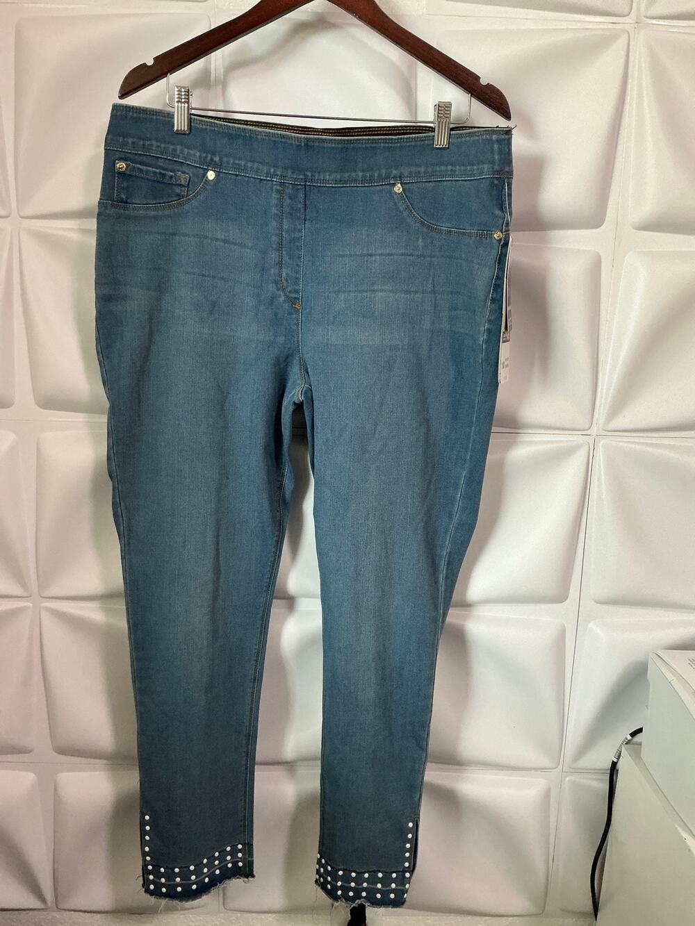 NWT Nygard Luxe Denim Slims All About Stripes Skinny Ankle Jeans Womens Size 1X